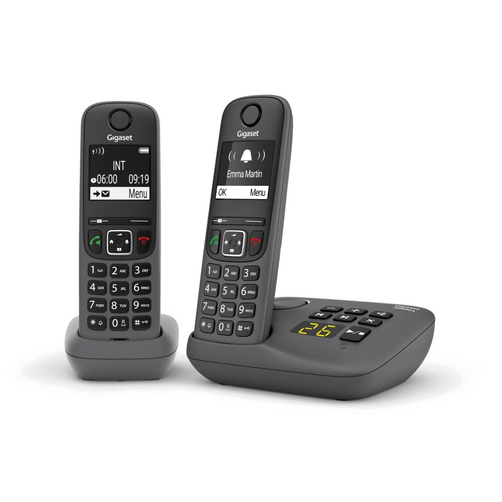 Gigaset AE690A Duo Telefon Anthrazit mit Anrufbeantworter