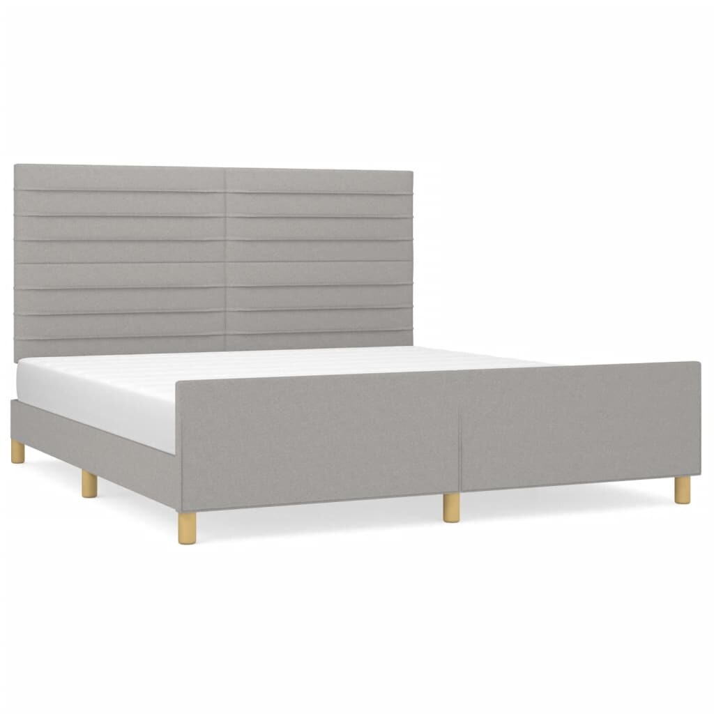 vidaXL Bettgestell ohne Matratze Hellgrau 180x200 cm Stoff Image