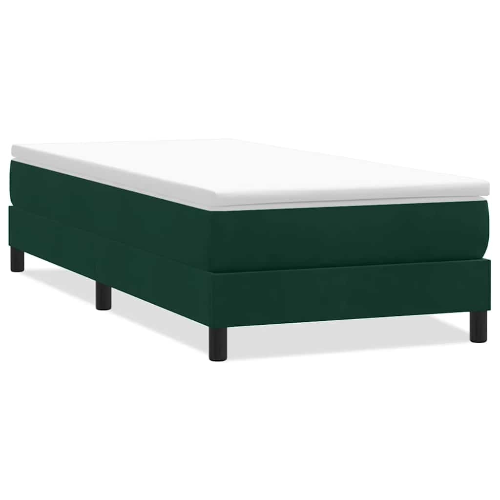 vidaXL Boxspringbett ohne Matratze Dunkelgrün 90x210 cm Samt Image