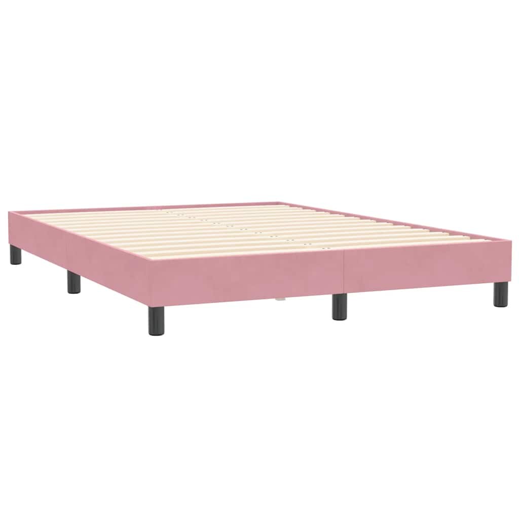 vidaXL Bettgestell ohne Matratze Rosa 140x210 cm Samt Image