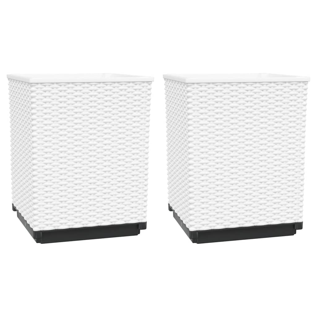 vidaXL Pflanzkübel 2 Stk. Weiß 30x30x37 cm Polypropylen Image