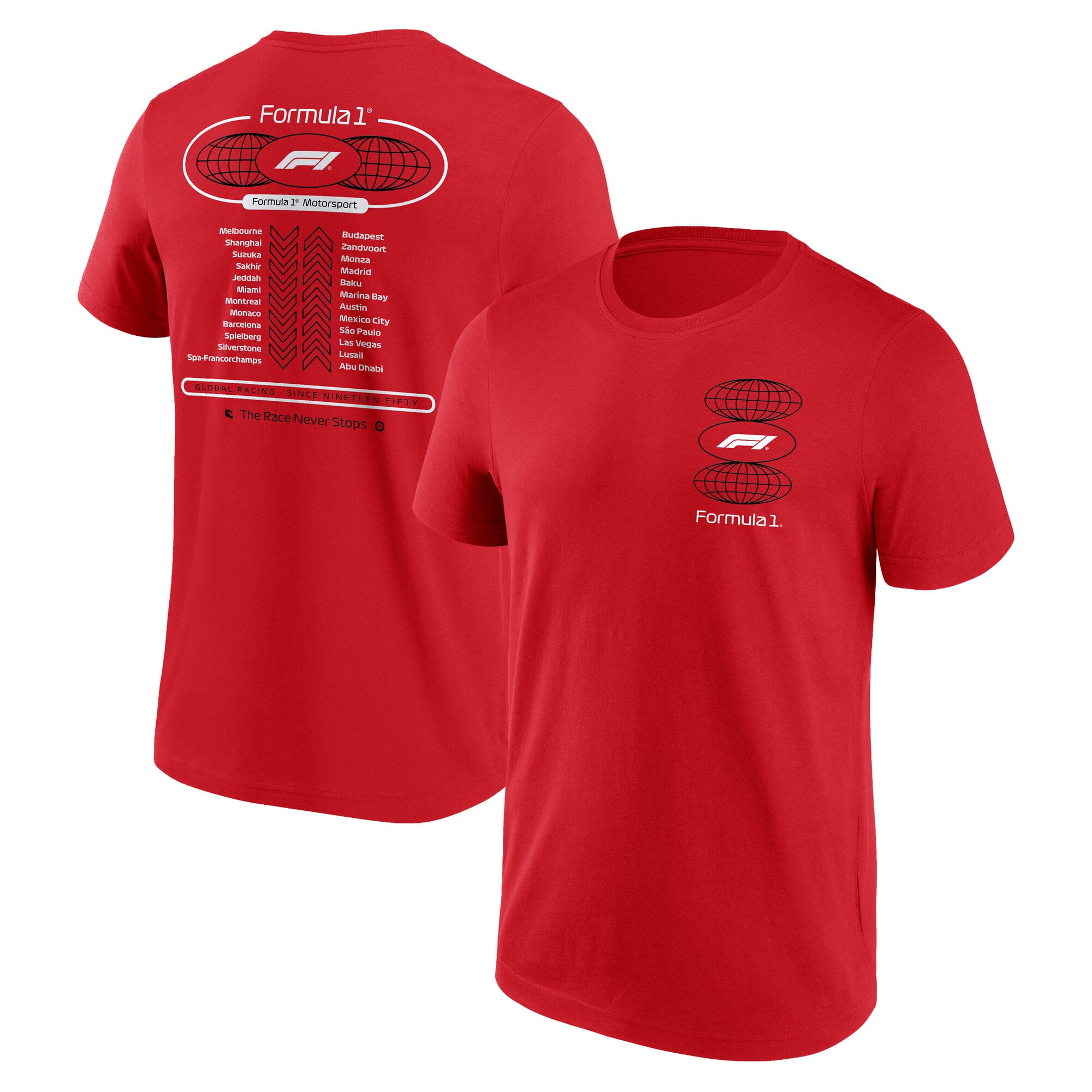 T-shirt graphique Formula 1 Tour - Rouge - Unisexe - unisexe Taille: XL