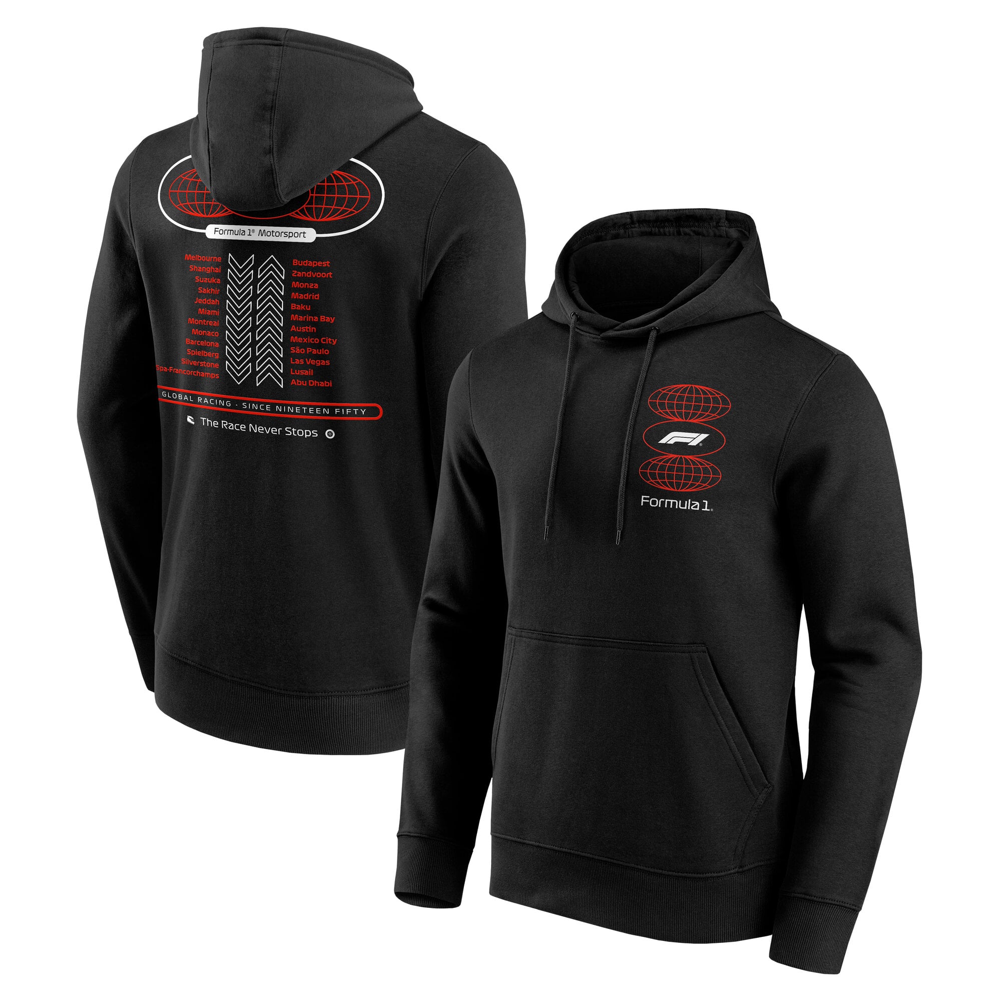 Sweat à capuche graphique Formula 1 Tour - Noir - Unisexe - unisexe Taille: 2XL