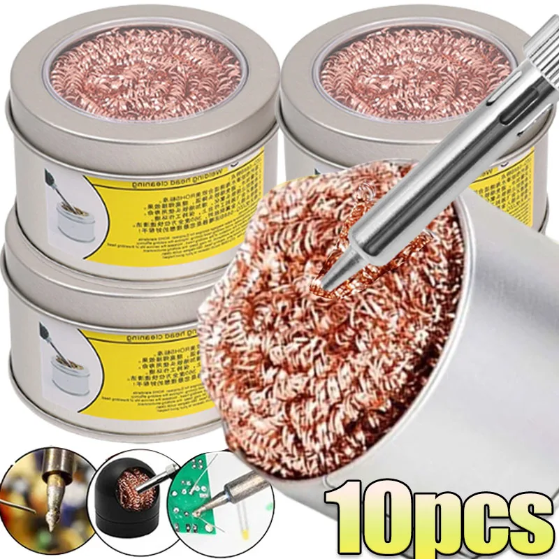 10/1 Stück Messing-Lötspitzenreiniger, Metall-Drahtschwämme, Kupferdraht-Schrubber für Lötspitzen, Einfaches Oxid-Entfernungswerkzeug Image