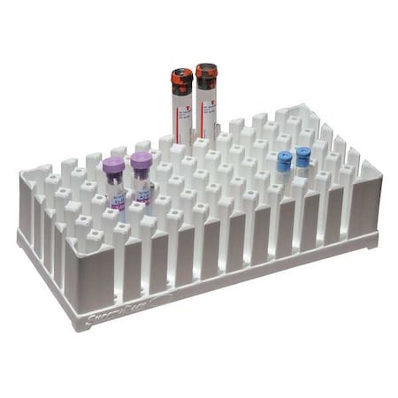 SMOOTHRACK SR-W Smooth Test Tube Rack,5x9-1/2 In,White