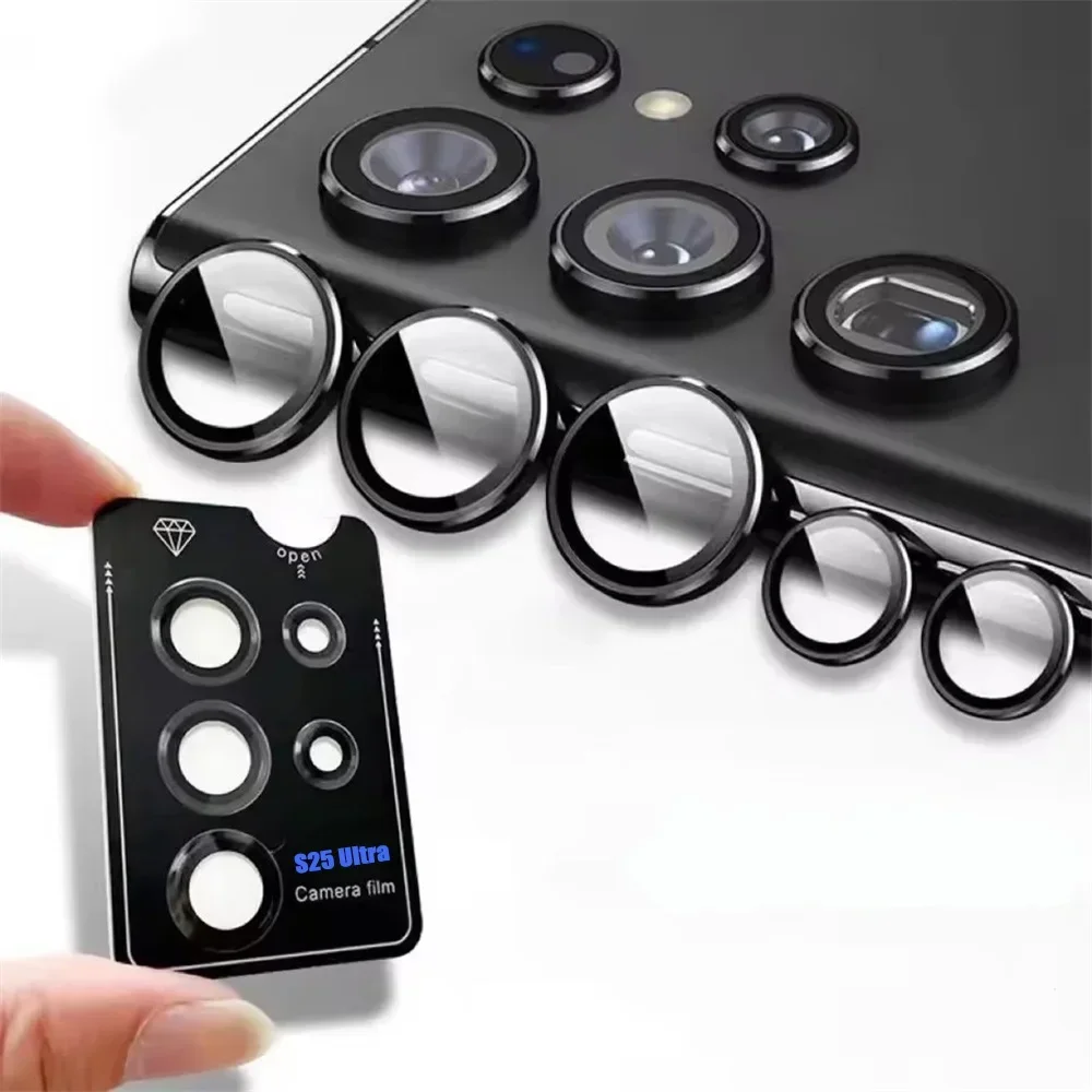 Metall Ring Kamera Objektiv Schützen Abdeckung Für Samsung S25 FE Rand S24/23 Ultra Plus Anti-scratch HD Definition glas Objektiv Schützen Kappe Image