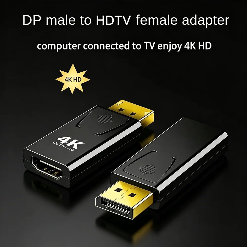 4K DisplayPort zu HDMI-kompatibler Adapter DP Stecker auf HDMI-kompatibler Buchsenkonverter 1080P Video für PC HDTV Laptop Image