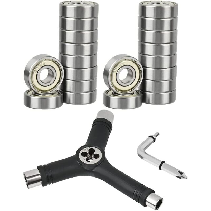 Minkurow 20 Pz 608zz Cuscinetti A Sfera E Chiave A Y 22 Mm X 7 Mm Doppia Schermatura Scanalata Cuscinetto A Sfere In Miniatura Per Pattini A Rotelle Skateboard