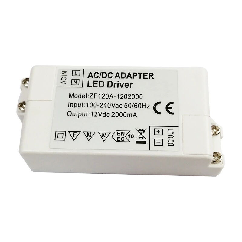 Minkurow Alimentatore Led 12v, Trasformatore Led 24w Ac 220v A 12v Dc 2.0a Trasformatore Led, Adattatore Convertitore Driver Led Tensione Costante, Per Strisce Led E Lampadina Led Mr16 G4 Mr11 (confez