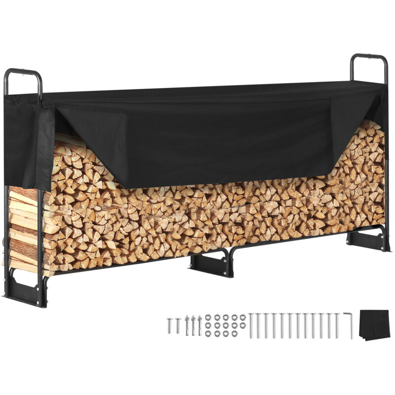 Portalegna Da Esterno Per Legna Da Ardere 259x36x117 Cm Con Copertura Impermeabile 600d Oxford Legnaia Portalegna Da Esterno Per Camino Giardino Stoccaggio Per Tronchi Interno/esterno Per Legna - Vevor