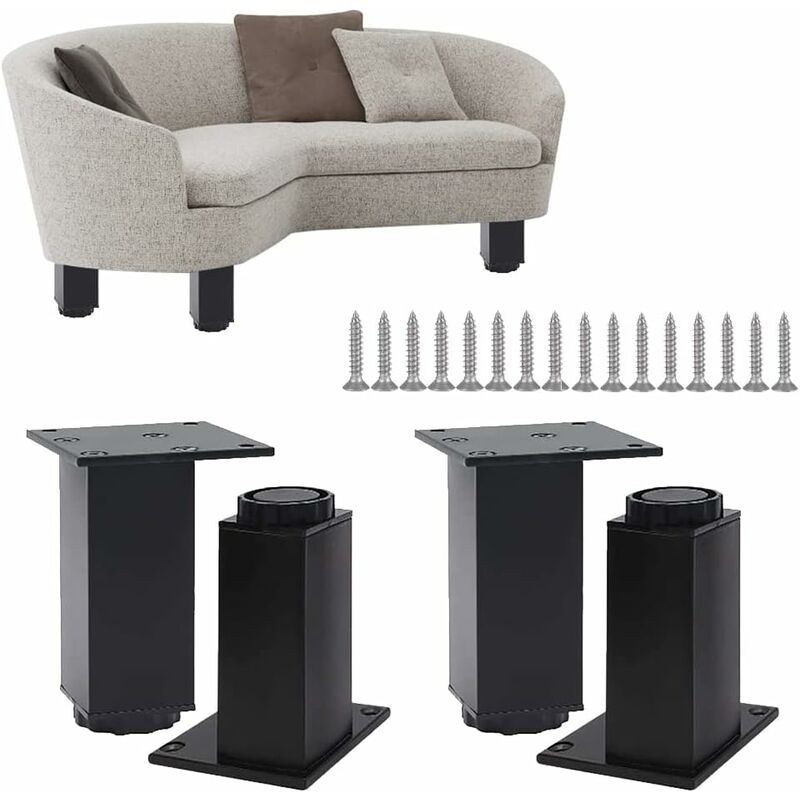 4 Pezzi Gambe Per Mobili Regolabili, Gamba Per Armadio, Gambe Per Mobili, Gambe In Metallo Per Mobili, Con 16 Viti, Per Tavolino Da Caffè, Gamba Di Supporto, Divano Per Mobili 100 Mm