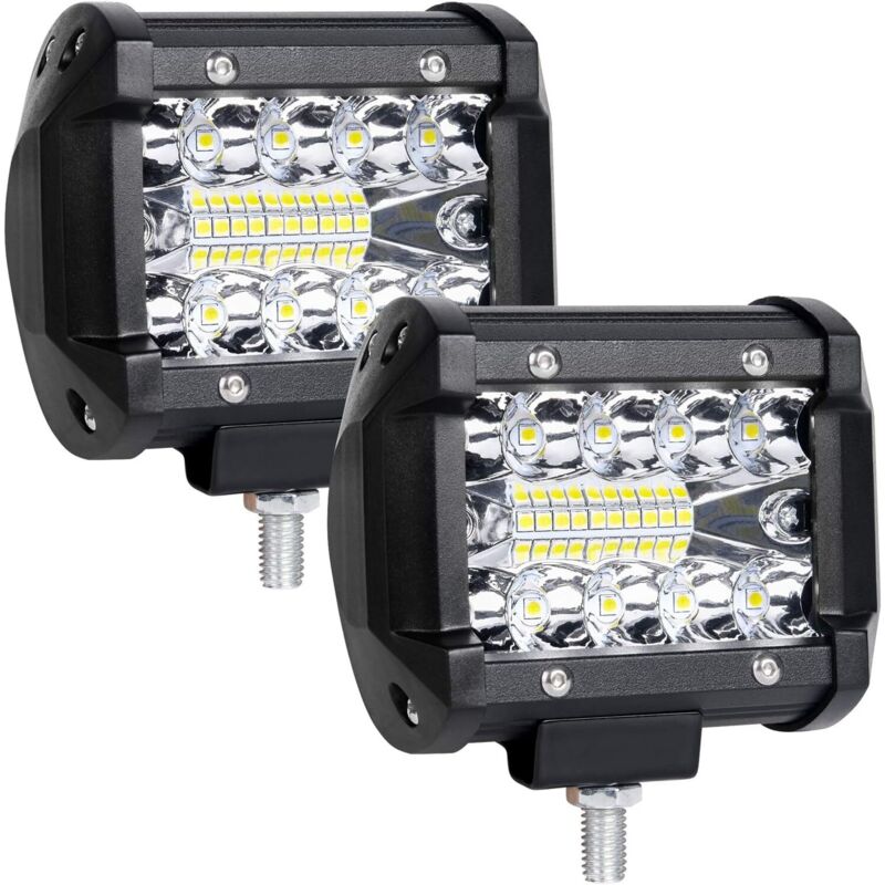 Faro Da Lavoro A Led Da 60 W, 2 Pezzi Da 4 Pollici 6000 K 5000 Lm 9 V-30 V Faro A Led Ip65 Impermeabile Faro Da Lavoro A Led A Lungo Raggio, Faro Antinebbia Per Camion Atv/suv