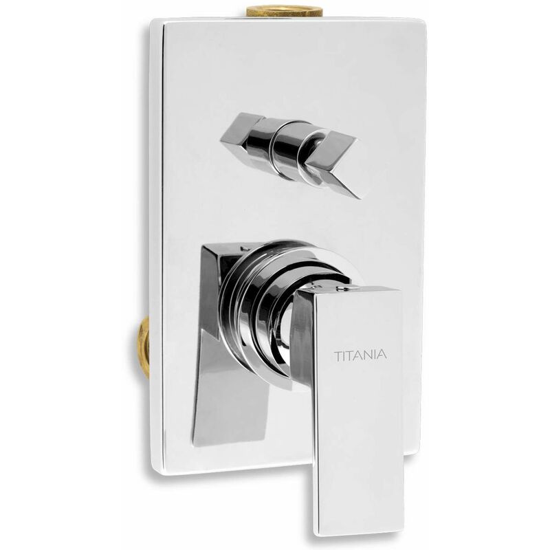 Novaservis - Titania Cube - Miscelatore Ad Incasso Per Vasca Da Bagno Con Deviatore E Corpo Incasso, Cromo 98850r,0