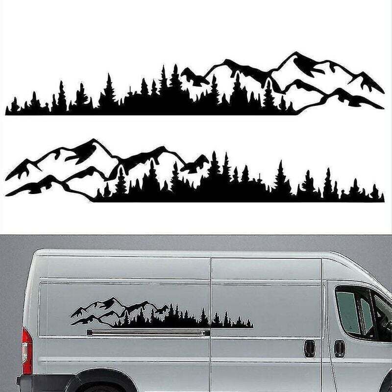 Adesivo Per Auto In 2 Pezzi, Adesivo In Vinile Con Foresta Di Montagna, Adesivo Per Auto, Adesivo Per Finestrino Di Camion, Adesivo Per Portiera Di Auto, Adesivo Decorativo In Vinile Per Kayak.