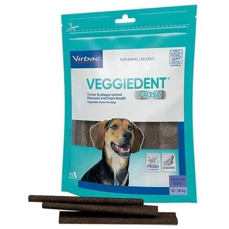 Dog Veggiedent Fr3sh Stick Dog Veggiedent Fr3sh Stick - Confezione Da 15 Stick Taglia M (10/30 Kg) - Virbac