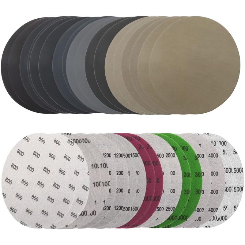 Set Di 36 Dischi Abrasivi Rotondi, Carta Vetrata Da 125 Mm, Dischi Abrasivi Da 125 Mm, Dischi Abrasivi A Umido E A Secco 800/1000/1200/1500/2000/2500/3000/4000/5000 Per Dischi Abrasivi Rotondi Da 125