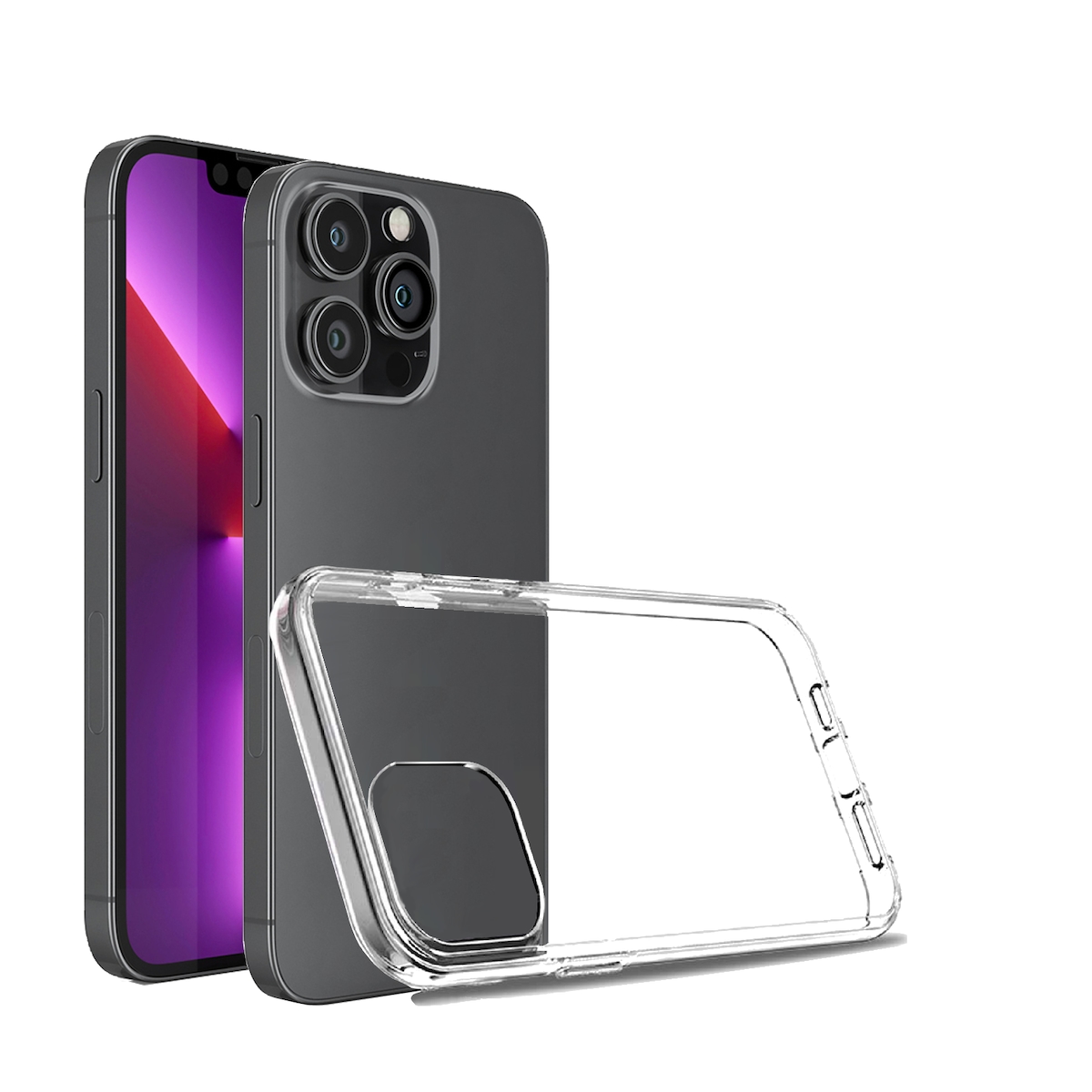 MobileKing Transparente Handyhülle für iPhone 13 - Backcover, TPU, Stoßdämpfend - MBK108