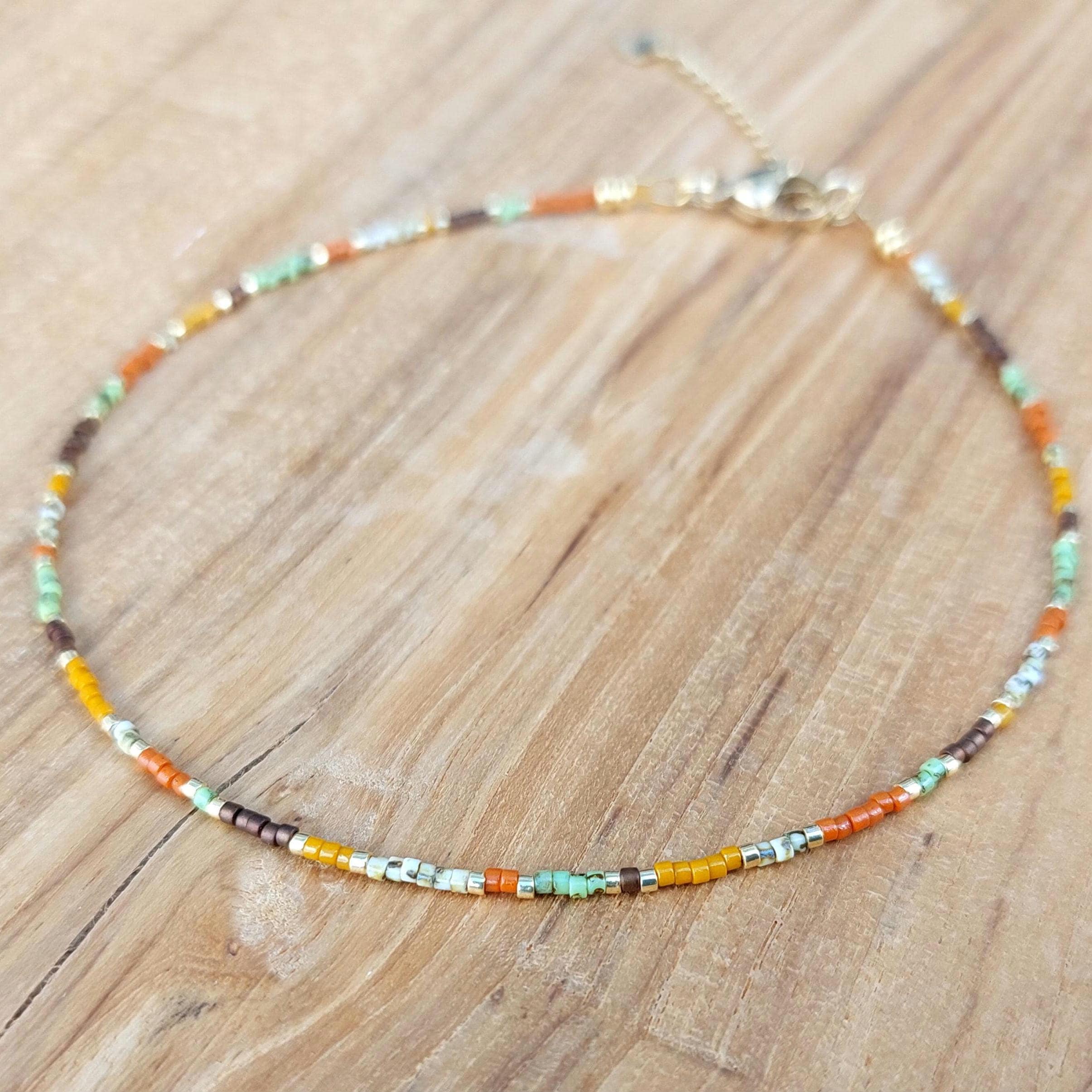 Cavigliera/bracciale Miyuki Delica, bracciale/cavigliera da donna, cavigliera sottile e piccola, catena per il piede, perline di vetro Miyuki, gioiell