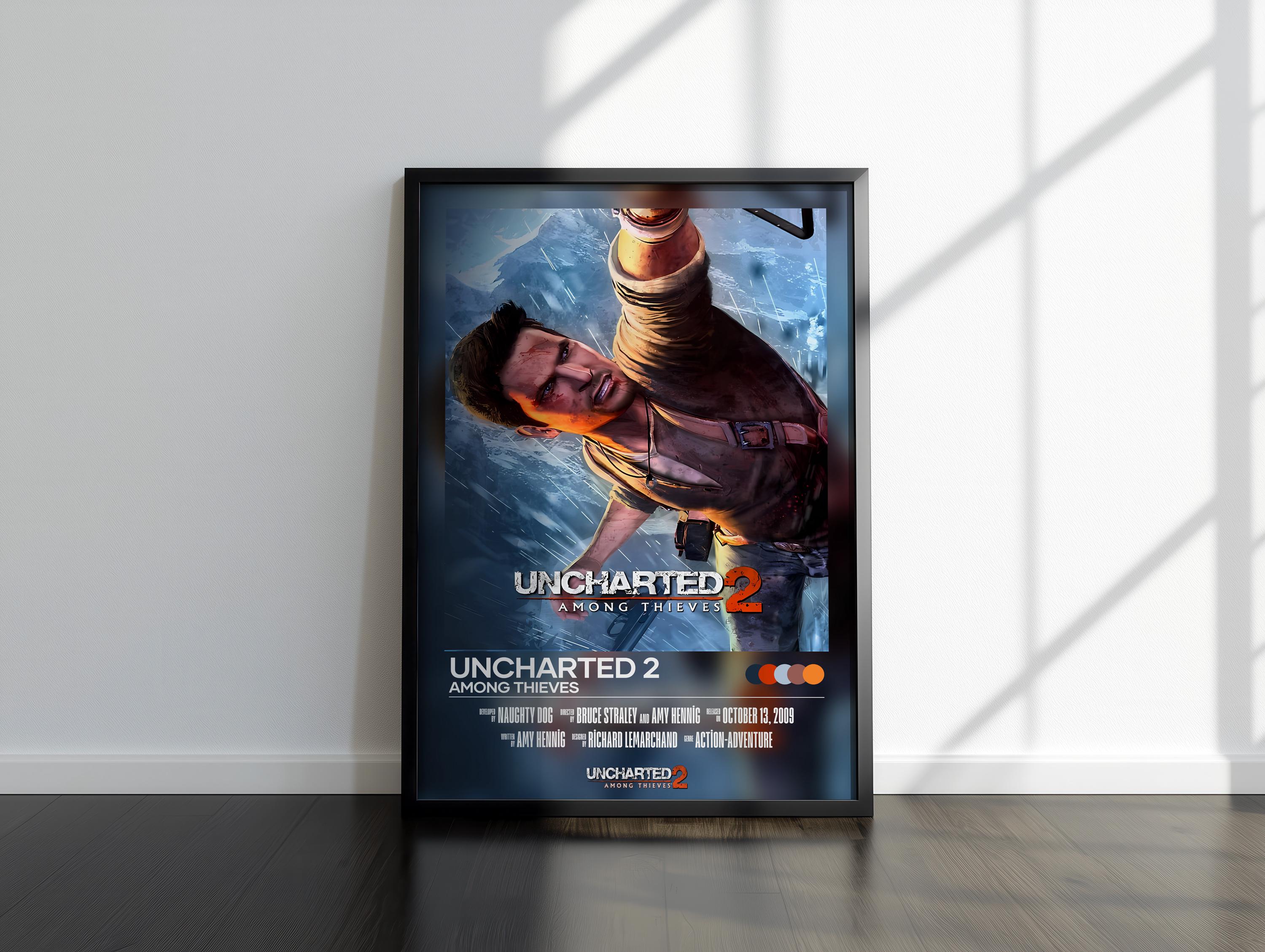 Poster di Uncharted 2 / Stampa di Uncharted 2 / Poster di gioco / Poster di videogiochi a 4 colori, Poster decorativo da parete, Stampa di poster di g