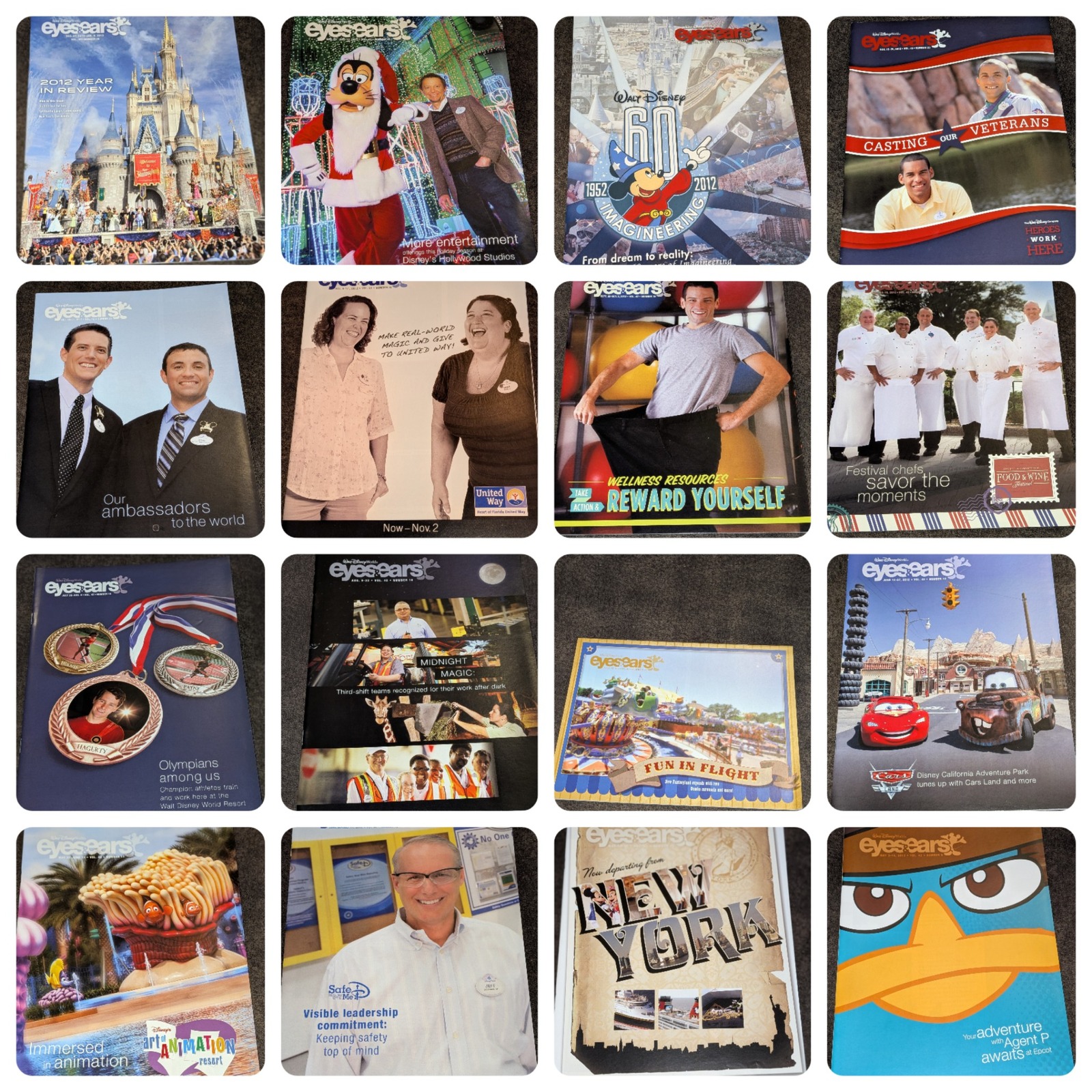 Disney Other | 24 Walt Disney World Eyes & Ears 2012 Cast Member Magazines Set Rare | Color: Blue/White | Size: Os
