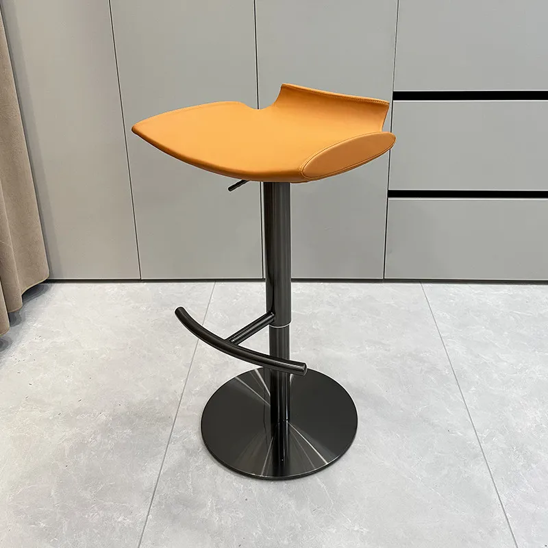 Orange-graue nordische Barhocker, kommerzieller grauer, minimalistischer, einzigartiger Küchenhocker, Designer, robust, Taburete Cocina, hochwertige Möbel