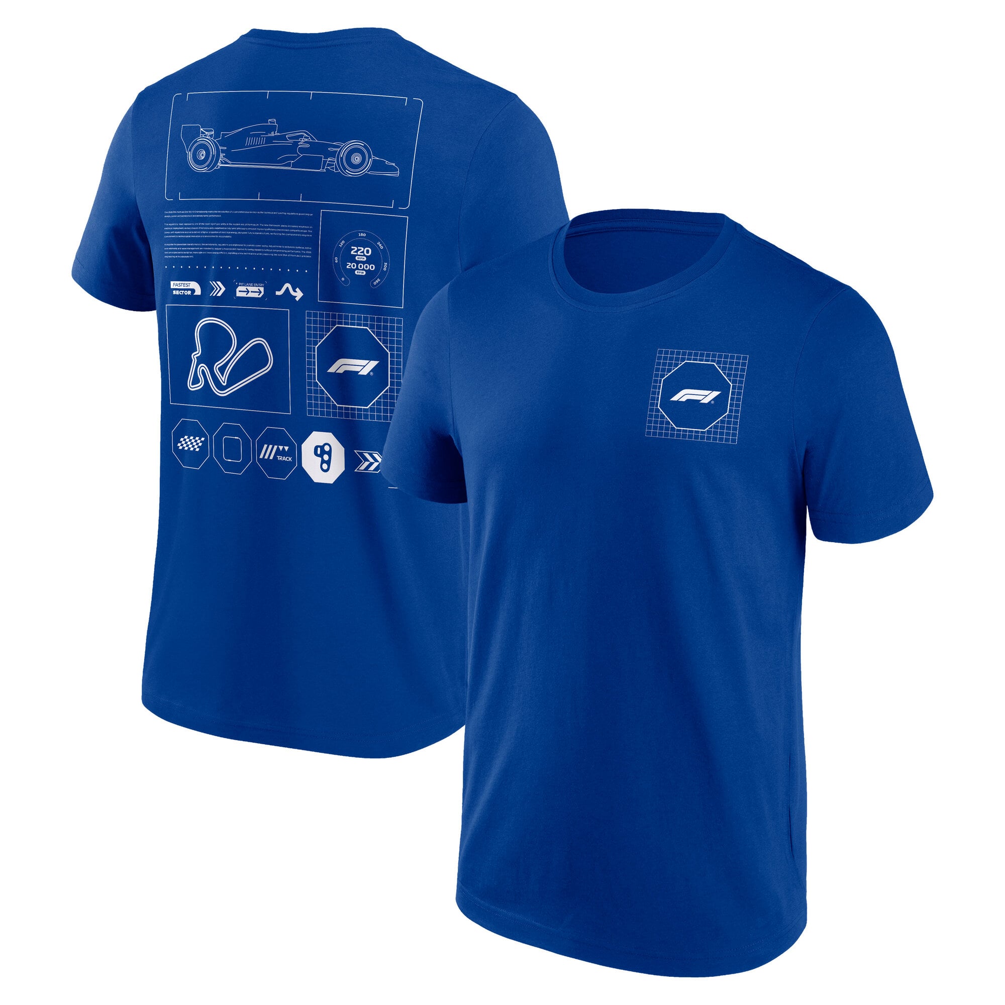 T-shirt graphique Formule 1 Tech Car - Bleu roi - Homme - Homme Taille: S