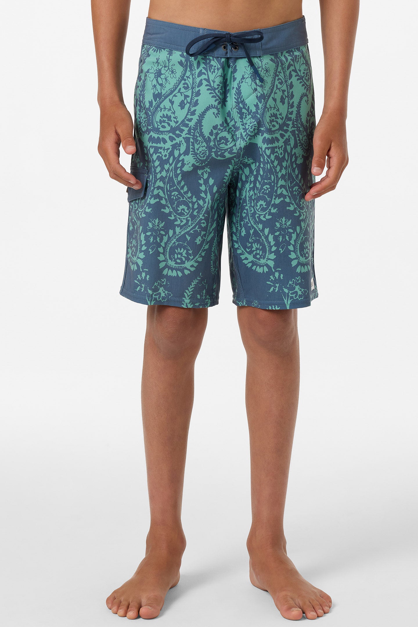 O'Neill Boy's Lineup 16"" Board Shorts in Green, Size 22, Elastane/Polyester
