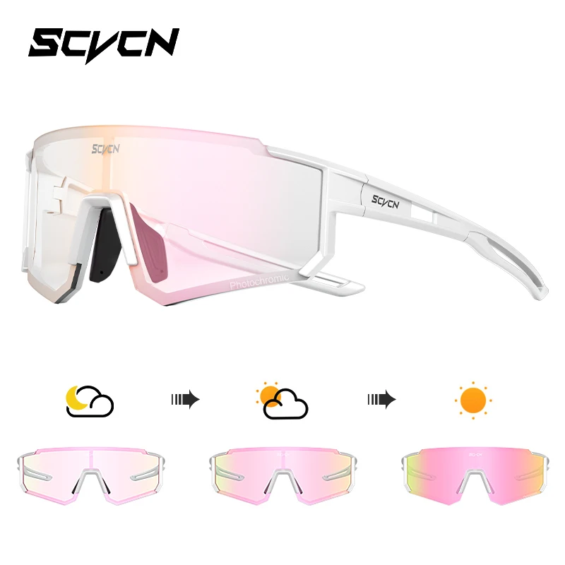 SCVCN Neue Photochrome Radfahren Sonnenbrille Männer Frauen Gläser Fahrrad Sport Lauf Brille MTB UV400 Straße Laufen Wandern Brille Image
