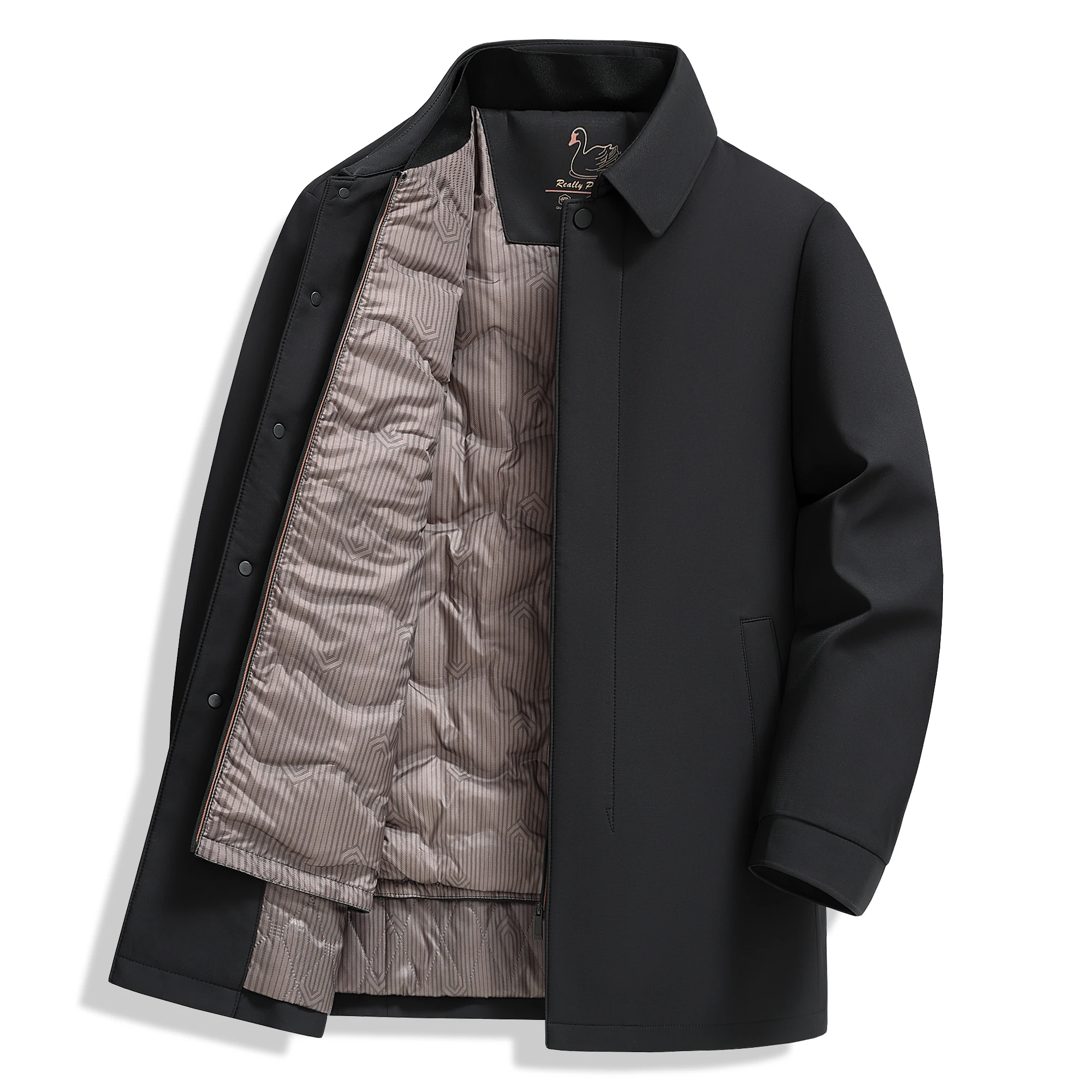 Plus Größe M-8XL Herren Entendaunenjacke 2025, Winter, Business-Casual, lockerer Puffermantel, abnehmbarer Daunenfutter, dicke, warme Top-Parkas
