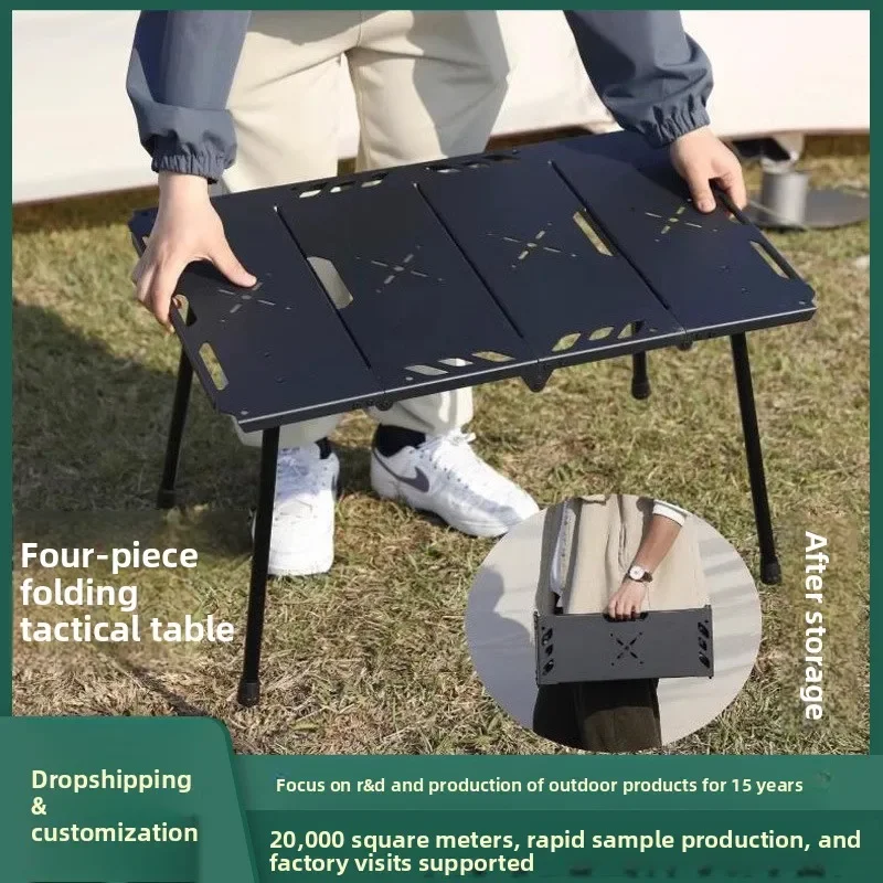 Klapptisch aus Aluminiumlegierung, tragbarer Klapptisch für den Außenbereich, Camping, Grillen, Teetrinken, ultraleichter Campingtisch
