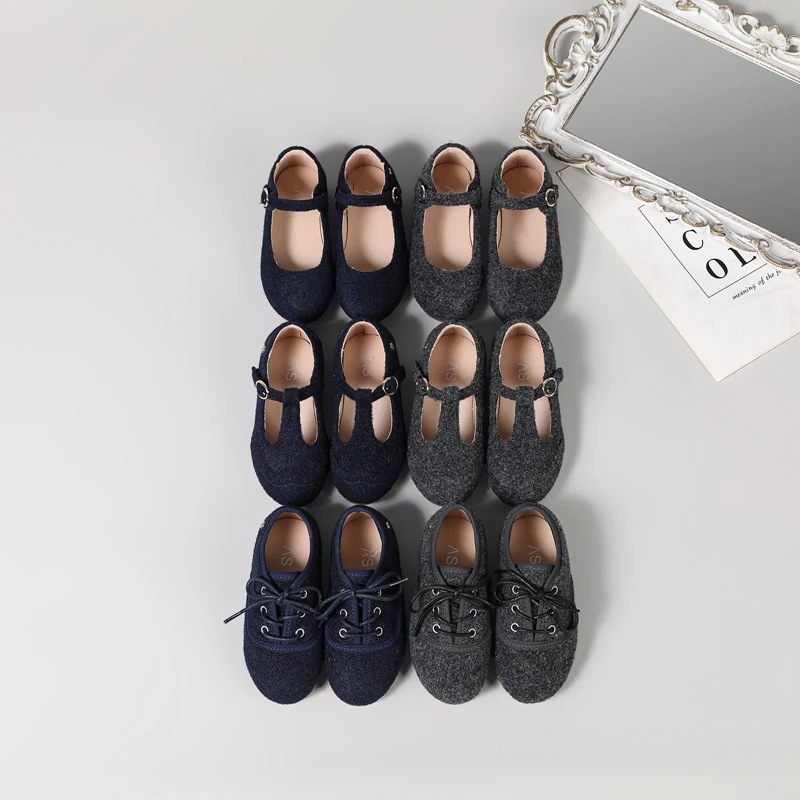 AS Kinderschuhe Kinderschuhe Baby Mädchen Graue Schuhe Kleinkind Slip On Flats Jungen Mode Oxford Prinzessin Plattform Party Mary Jane