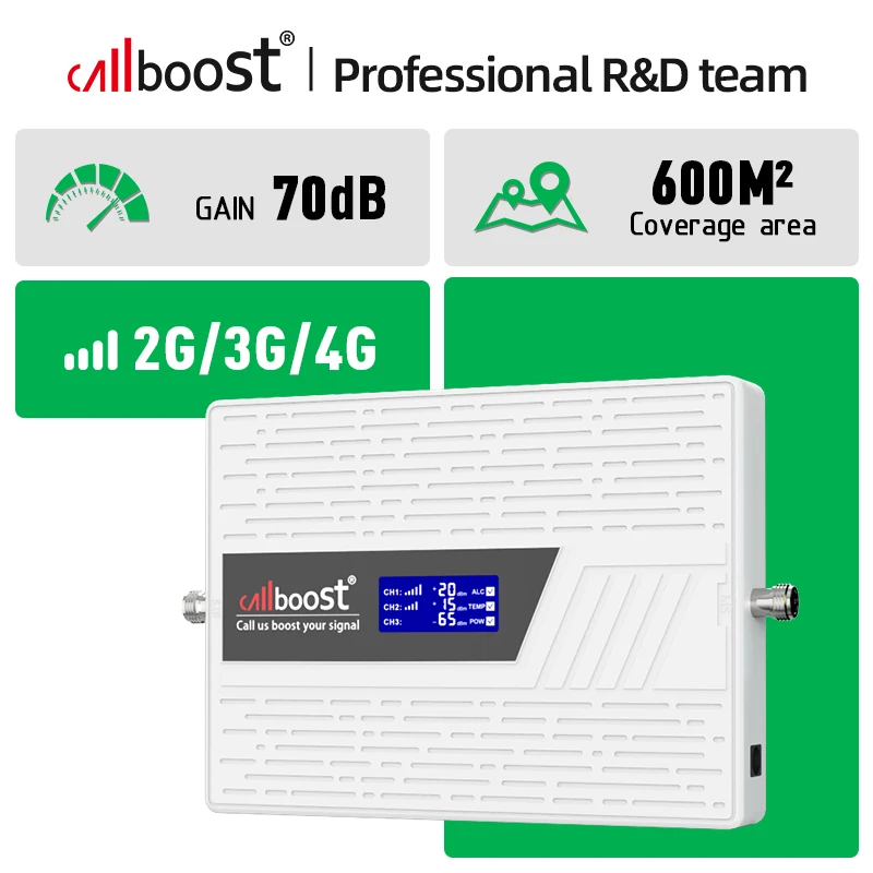 Callboost 3 Tri-Band 900 1800 2100 850 B20 Ripetitore cellulare Amplificatore per telefono cellulare GSM 2G 3G 4G Ripetitore di rete per telefono cellulare