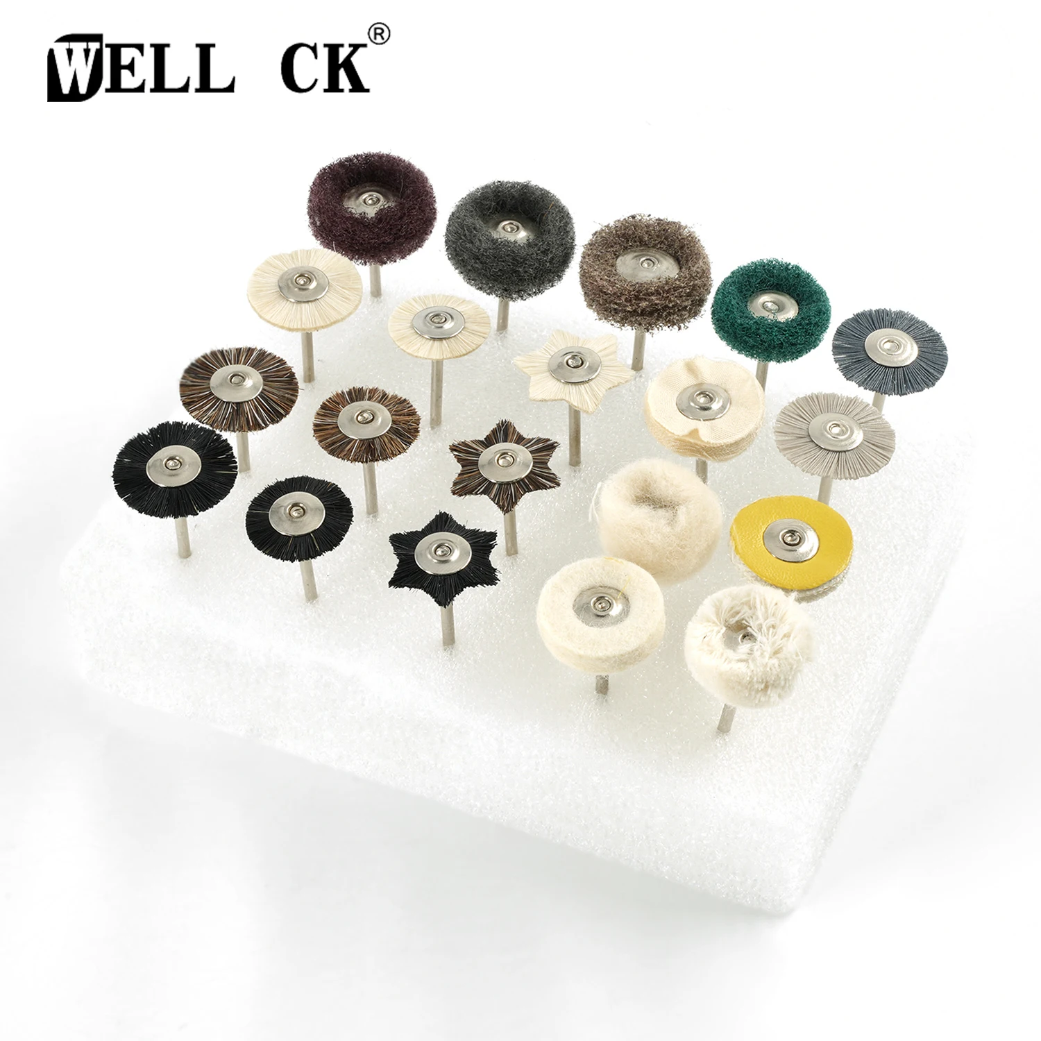 20 pz/scatola WELLCK spazzola per lucidatura dentale Kit HP spazzola per lucidatura in pelle levigatura lucidatura ceramica strumenti per dentisti in porcellana laboratorio dentale
