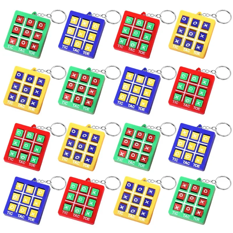 Portachiavi Gioco Tris (4-16 pezzi) - Giocattolo Educativo per Bambini, Gadget per Feste di Compleanno, Bomboniere per Ospiti, Riempitivo per Sacchetti Regalo, Premi per la Classe