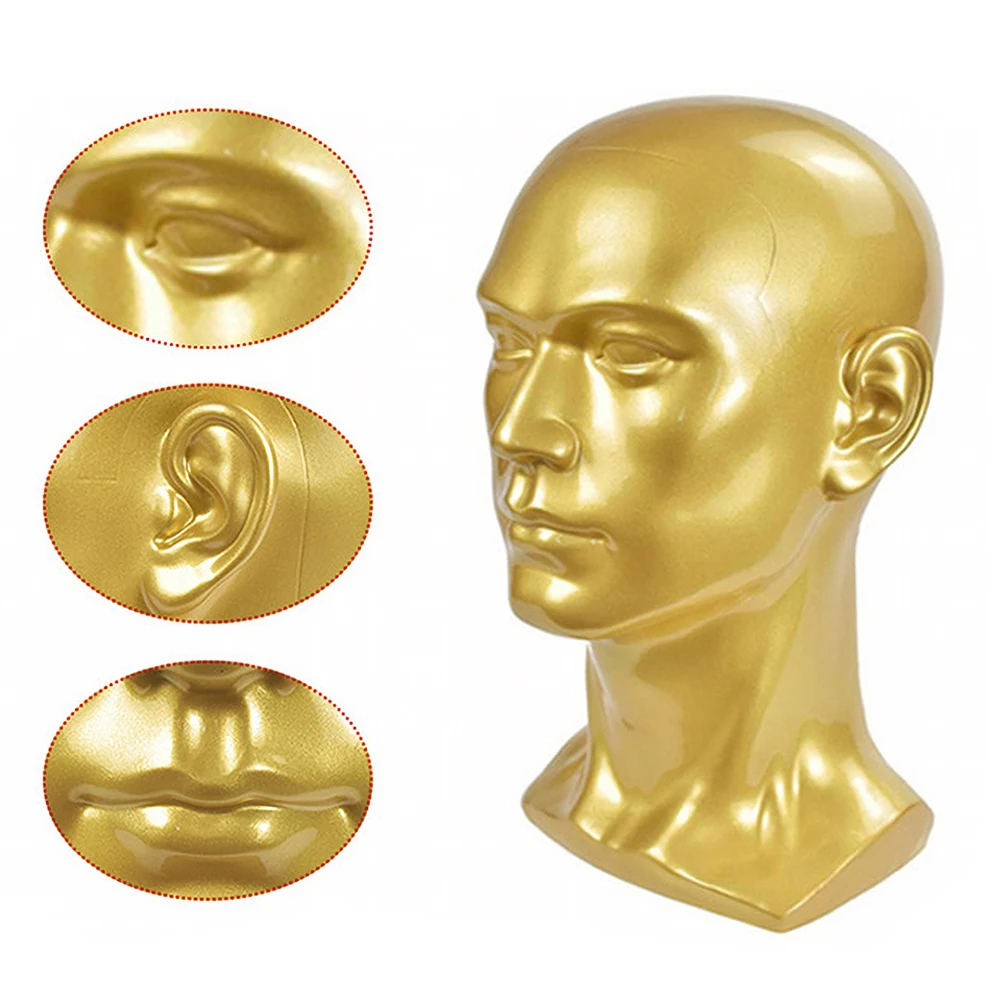 Manichino maschile in PVC che mostra la testa Modello di testa di manichino professionale per parrucche Creazione di capelli Manichino Occhiali Cappello Modello