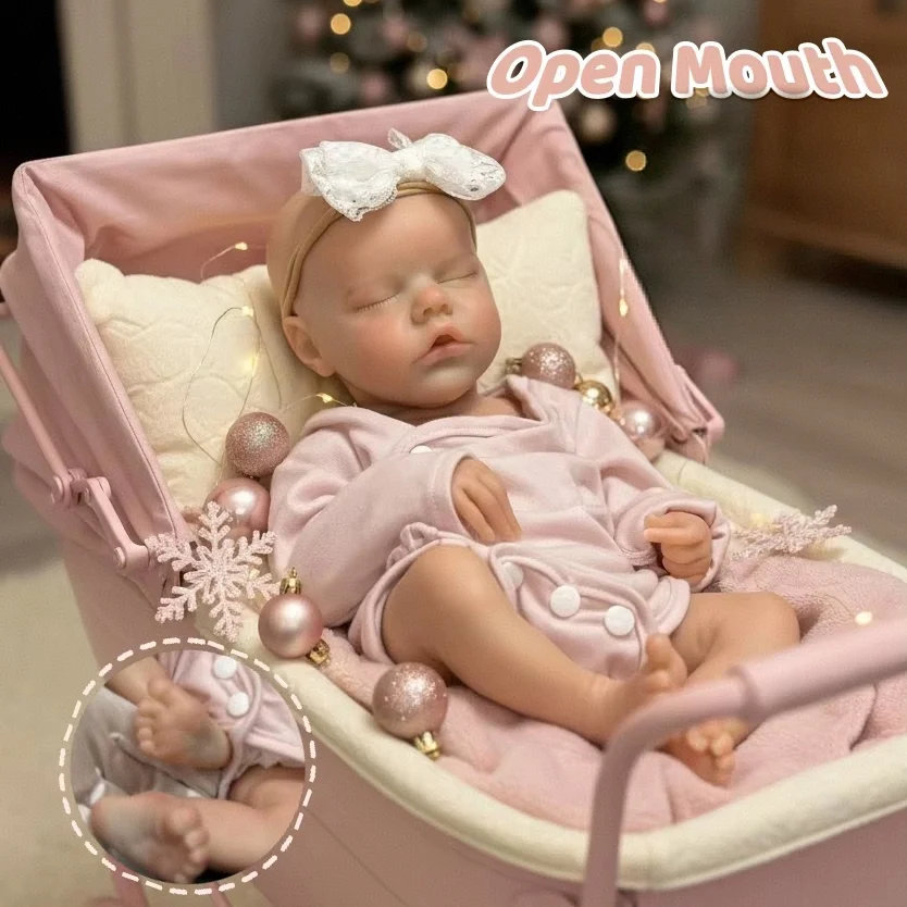 42 cm peut ouvrir la bouche et lavable en Silicone souple Bebe Reborn fille poupée avec peau peinte réaliste nouveau-né poupée bebe reborn de silicone