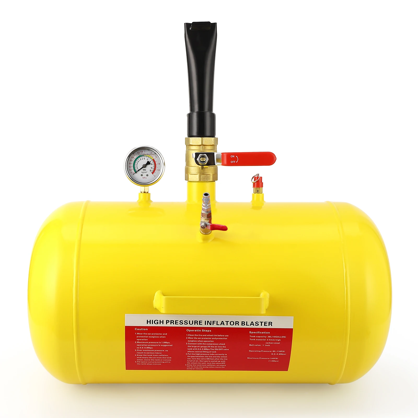 Pistolet de gonflage pneumatique pour pneus de 10 gallons, souffleur de gonflage pneumatique pour pneus, souffleur de gonflage pneumatique avec manomètre et poignée pour voiture