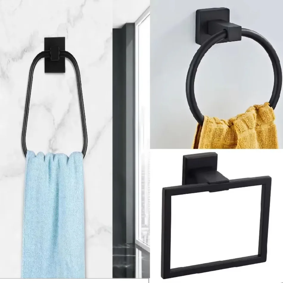 304 acier inoxydable salle de bain anneau porte-serviettes salle de bain hôtel toilette crochet carré anneau porte-serviettes salle de bain porte-serviettes