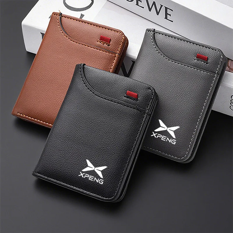 Mini porte-cartes de crédit en cuir pour voiture, petit portefeuille souple et Portable, accessoires de voiture pour XPeng Xiaopeng G3 G3i G6 G9 P5 P7 P7i X9 N5