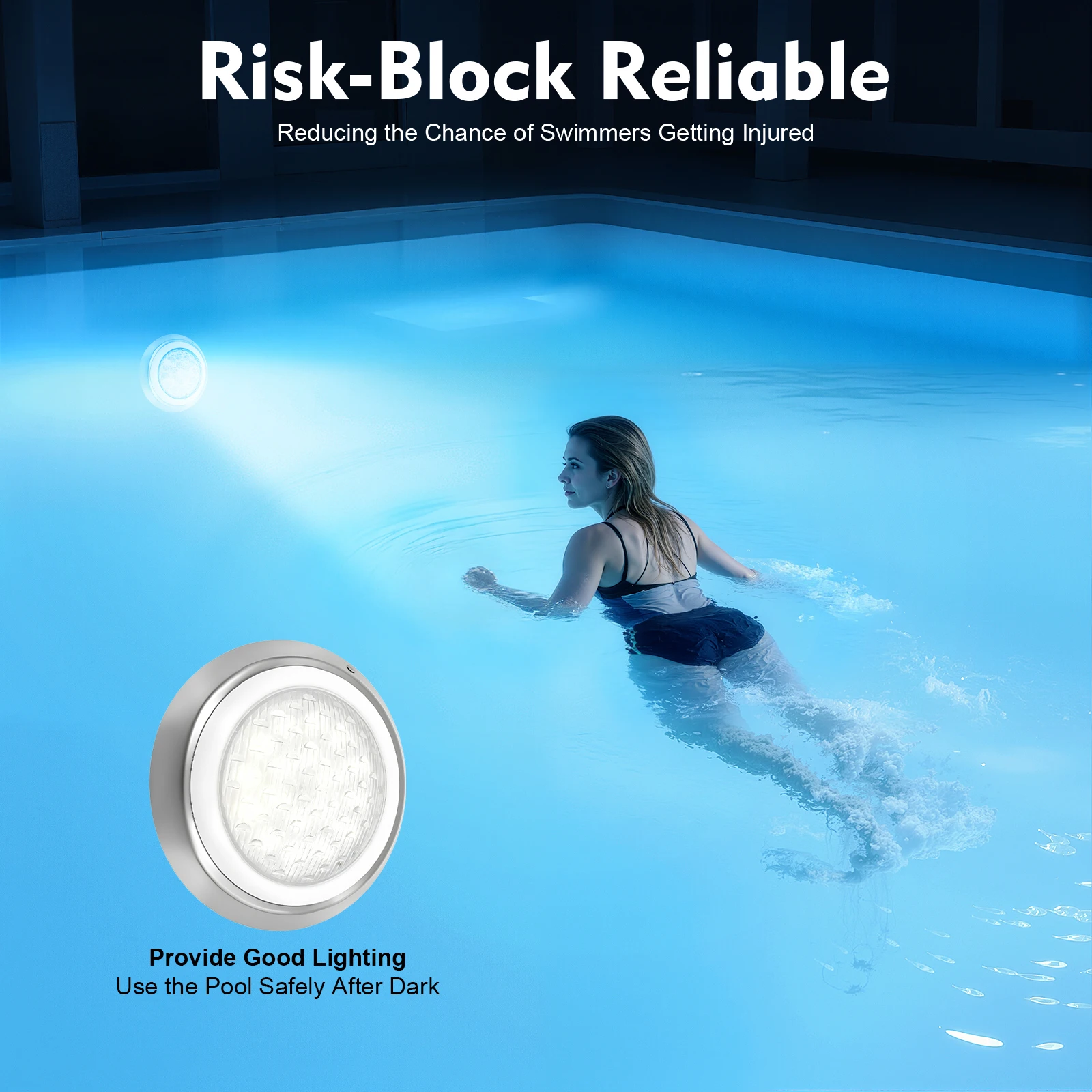 Le plus récent éclairage de piscine LED à bords, lampe d'éclairage de piscine AC12V54W lampes sous-marines RGB avec télécommande IP68 étanche inondation de piscine pour piscines