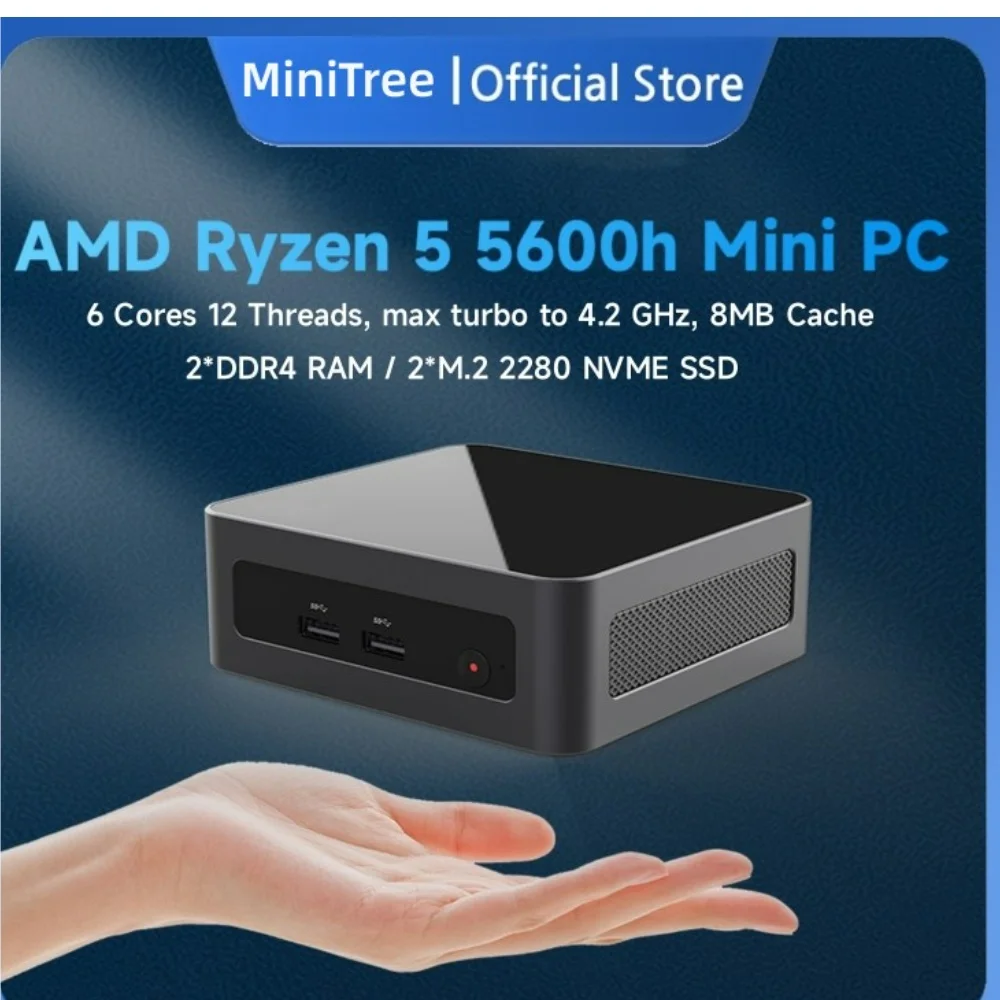 AMD NUC Mini Box PC Ryzen 5 5600H R7 5800H 16GB DDR4 512GB SSD Dual HD Display Windows11 Home Office Gamer Desktop Mini Computer