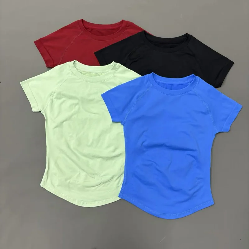 Sports Short Sleeve Top Women Solid Color Seamless Short Sleeve Tee Women Slim Fit Yoga Gym Running Workout Fitness Sports Top