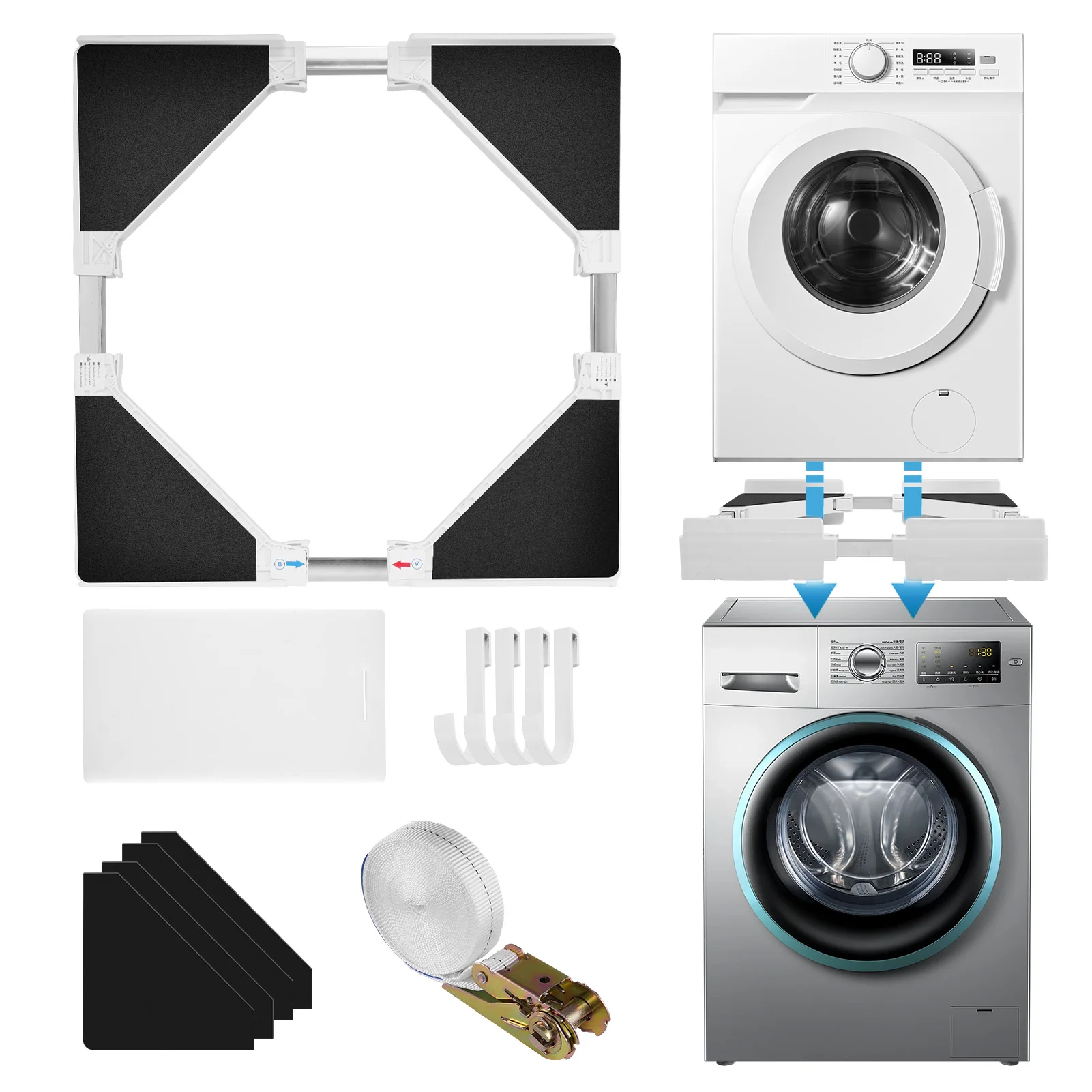 Washing Machine And Dryer Stacking Kit For 21-inch To 27-inch Washing Machine Adjustable Universal Dryers And Washer Stand Stack