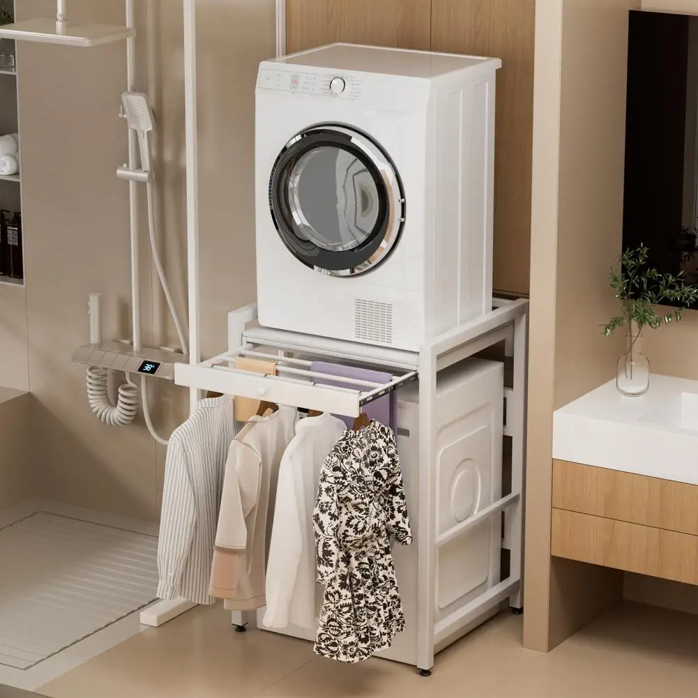 Over The Washer Storage Shelf, Washing Machine Storage Utility Rack with Countertop, Washing Machine Storage Stand