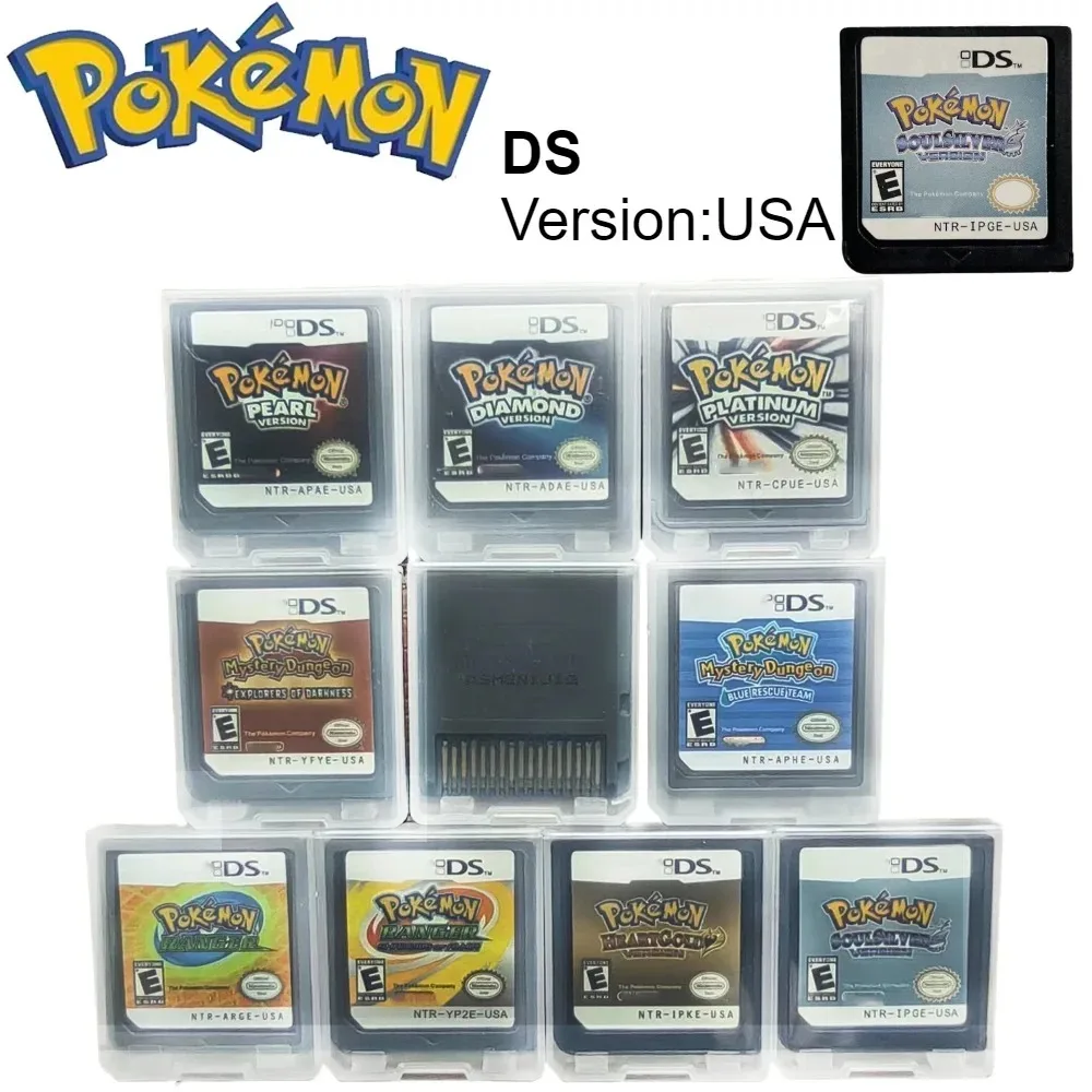 Game Cartridge Pokemon Series Video Game Console Card RANGER Pearl Diamond HeartGold SoulSilver for NDS 3DS Game Fans Gift