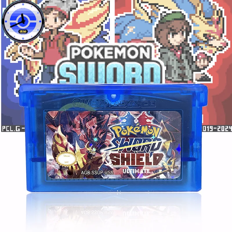 USA Version Pokemon sword shield RTC Flash cart Real Time Clock GBA Game Cartridge Video Game Console Rom Hack English
