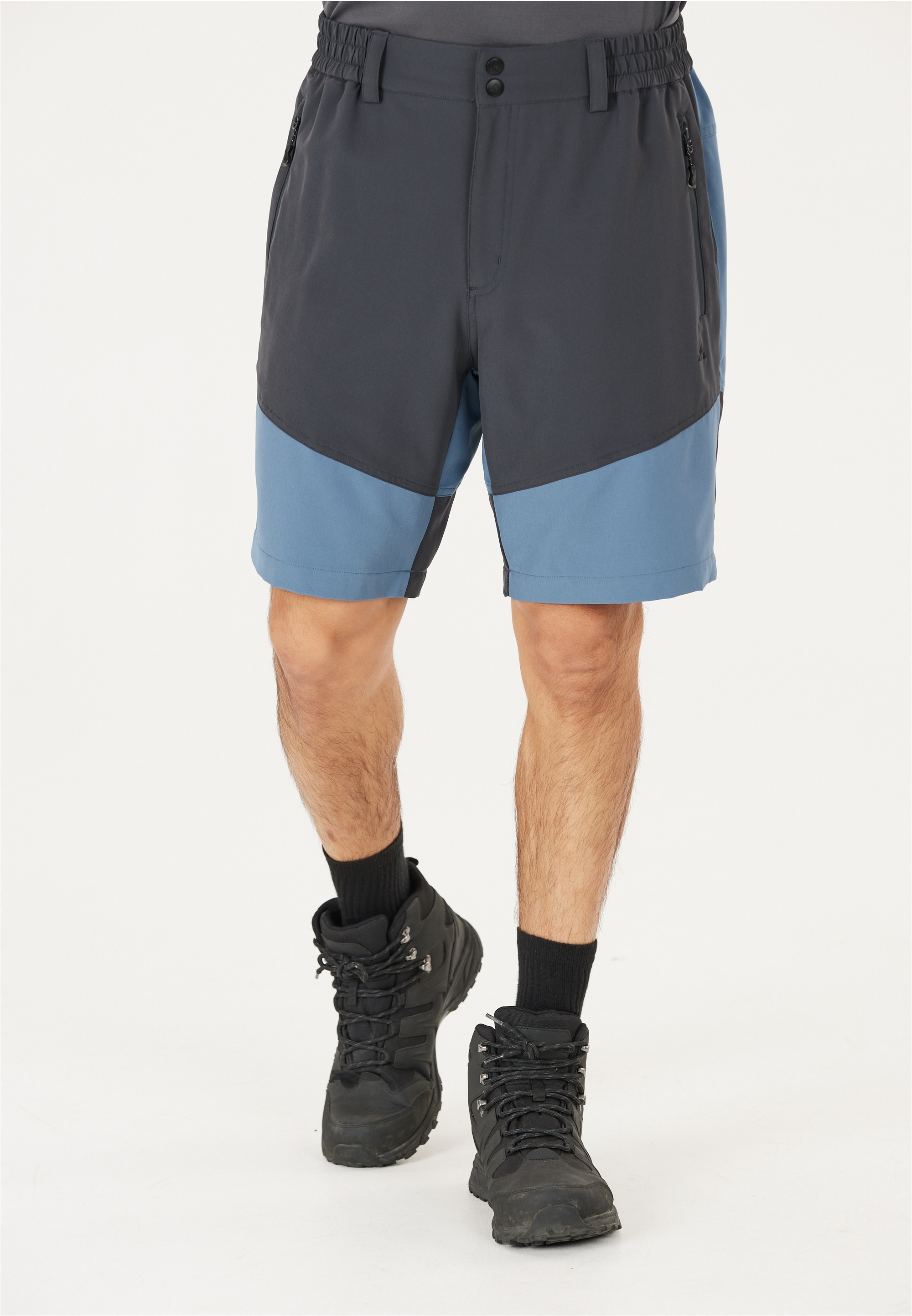 Shorts WHISTLER "AVIAN M ACTIV STRETCH", Herren, Gr. XL, US-Größen, blau (grau, blau), 92% Polyester, 8% Elasthan, unifarben, kurz, Hosen Shorts, mit komfortablem Funktionsstretch