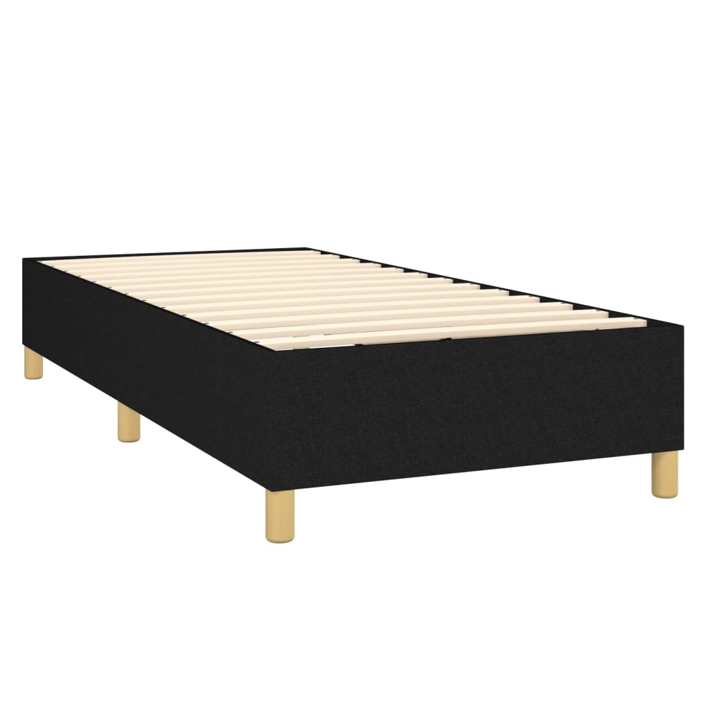 Décoshop26 - Lattenrost auf Beinen Bettgestell 90 x 200 cm schwarzer Stoff TDL0206969 Image