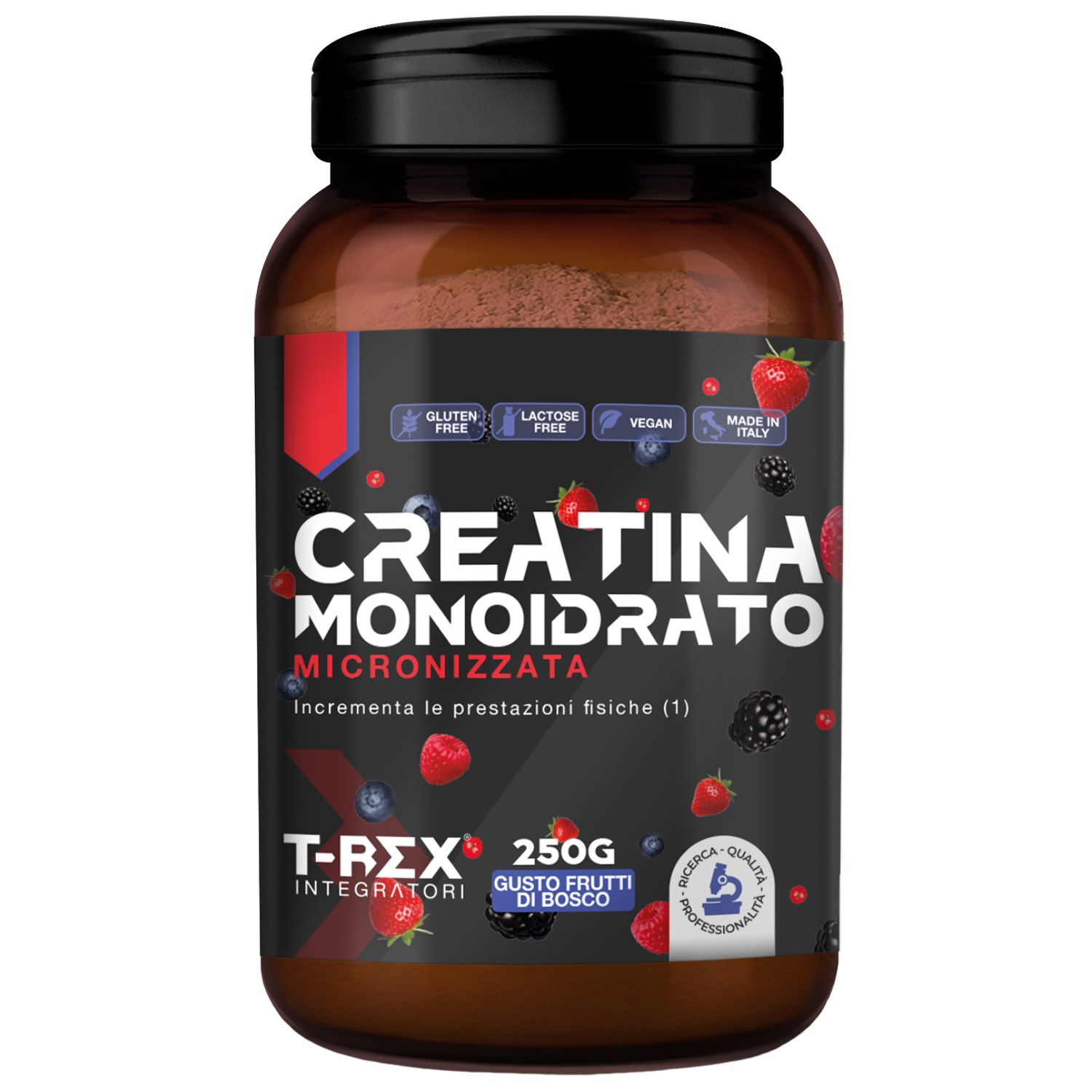 T-Rex Integratori Creatina Monoidrato Micronizzata polvere frutti di b