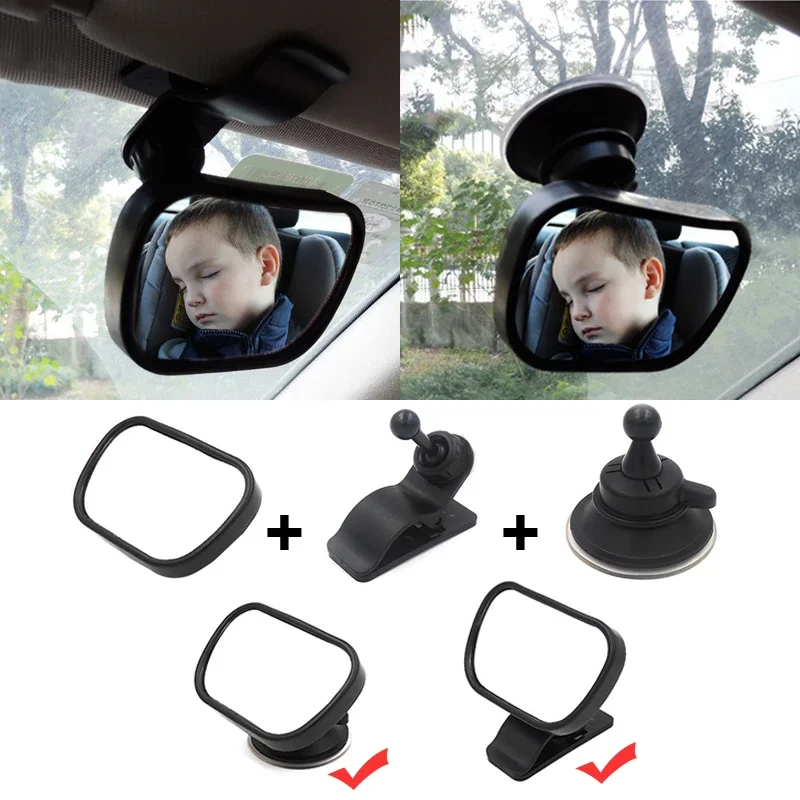 vvocci 2-in-1 Kindermonitor Baby-Rückspiegel In-Car Baby-Beobachtungsspiegel Auto-Rücksitz Kindersicherheitsspiegel Einfache Installation Image